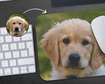 Personalized Pet Portrait Mouse Pad, Custom Dog Photo Gift