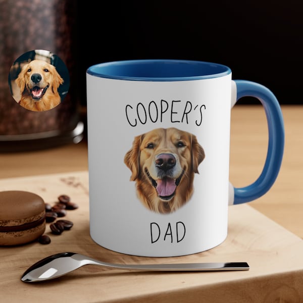 Custom Dog Face Mug, Dog Dad Gift, Personalized Dog Lovers Mug, 11 oz