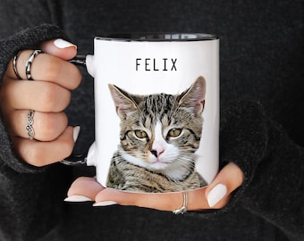 Custom Personalized Cat Mug from Photo, Cat Lovers Gift Mug, 11 oz