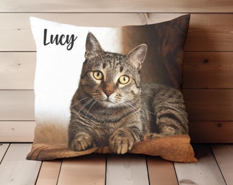 Custom Cat Photo Pillow, Personalized Pet Memorial Gift