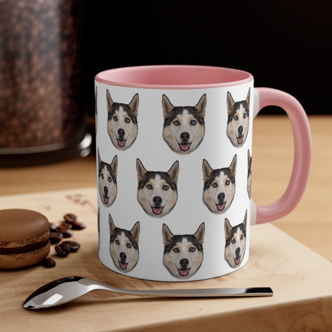 Custom Dog Face Mug, Personalized Dog Face Pattern Mug, Pet Loss Gift
