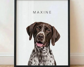 Custom Pet Portrait Using Pet Photo, Dog Mom Dad Gift