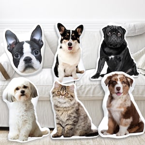 Custom Pet Pillow Using Pet Photo Custom Shaped Cat Dog Pillow, Personalized Shaped Pillow, Custom 3D Shape Pet Pillow Gift