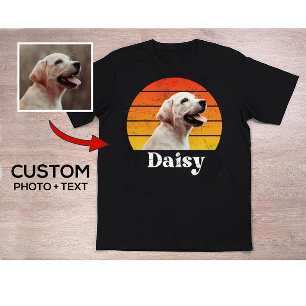 Custom Dog Vintage Shirt, Custom Pet Shirt, Dog Lover Gift, Dog Lover T-Shirt, Personalized Shirts, Dog Owner Photo Shirt