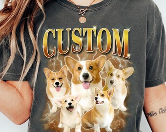Custom Pet Bootleg Shirt, 90s Retro Dog Cat T-Shirt