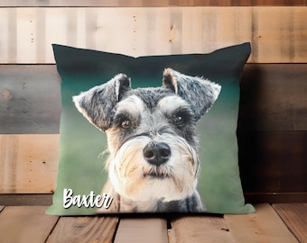 Custom Dog Photo Pillow, Personalized Pet Memorial Gift