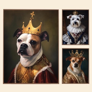 Custom Pet Portrait from Photo, Dog Portrait, Dog Royal Portrait As Gift For Dog Lover, Digital File Pet Royal Portrait