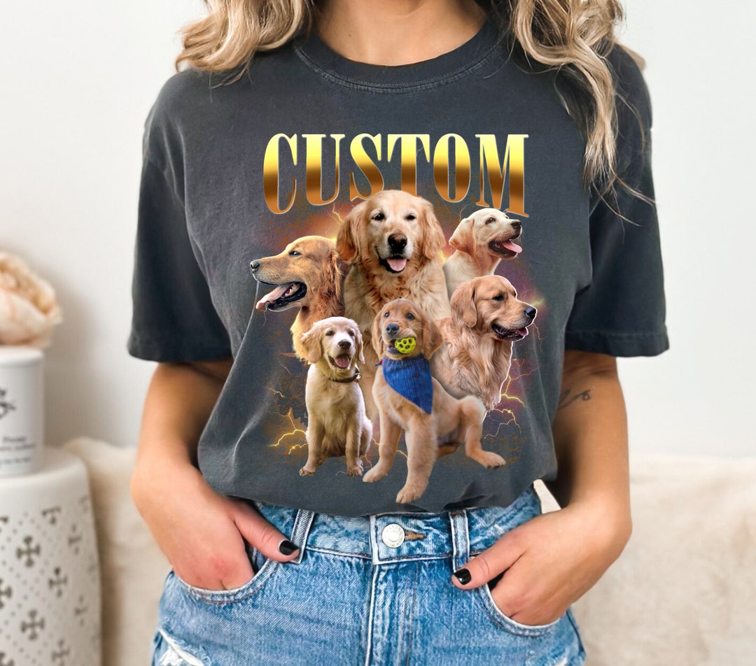 Custom Comfort Colors Dog Tshirt, Retro Dog Bootleg Shirt, Personalized Pet Shirt, 90s Shirt