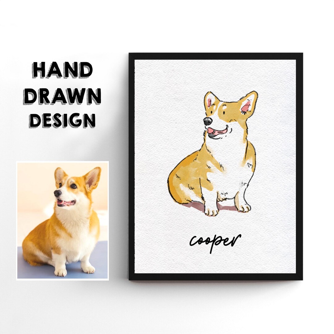 Minimal Pet Watercolor Pet Portrait Pet Memorial Gift Dog Etsy