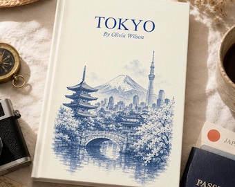 Personalized Tokyo Travel Journal Custom Japan Vacation Notebook Tokyo Trip Diary Honeymoon Memory Book Gift for Travelers