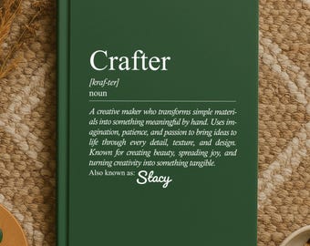 Personalized Crafter Journal, Custom Craft Lover Notebook, Creative Artist Journal Gift, Handmade Hobby Notebook for Her