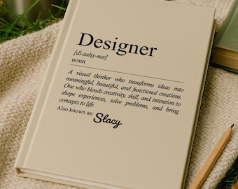 Personalized Designer Journal, Custom Gift for Graphic Designer, Creative Professional Notebook, UX UI Designer Gift, Studio Artist Gift