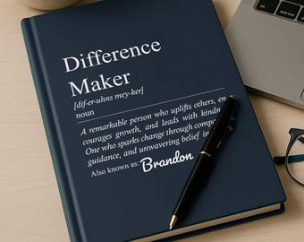 Personalized Difference Maker Journal, Mentor Appreciation Gift