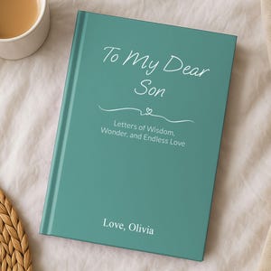 To My Dear Son, Personalized Letters to My Son Journal – Custom Name Baby Boy Memory Book – Baby Shower Gift, Keepsake Notebook for New Moms
