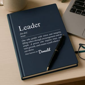 Personalized Leader Notebook, Inspirational Gift, Custom Journal