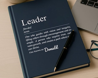 Personalized Leader Notebook, Inspirational Gift, Custom Journal