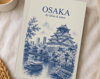 Personalized Osaka Travel Journal Custom Japan Vacation Notebook Osaka Trip Diary Honeymoon Memory Book Gift for Travelers