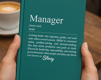 Personalized Manager Journal, Custom Leadership Notebook Gift, Office Manager Journal, Professional Appreciation Gift