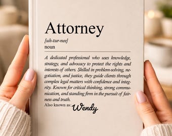 Personalized Attorney Journal, Custom Lawyer Notebook Gift, Legal Professional Writing Journal, Law School Gift for Her