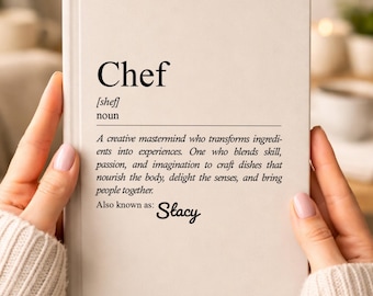 Personalized Chef Journal, Custom Culinary Gift for Chef or Baker, Kitchen Inspiration Notebook, Chef Appreciation Present, Culinary Student