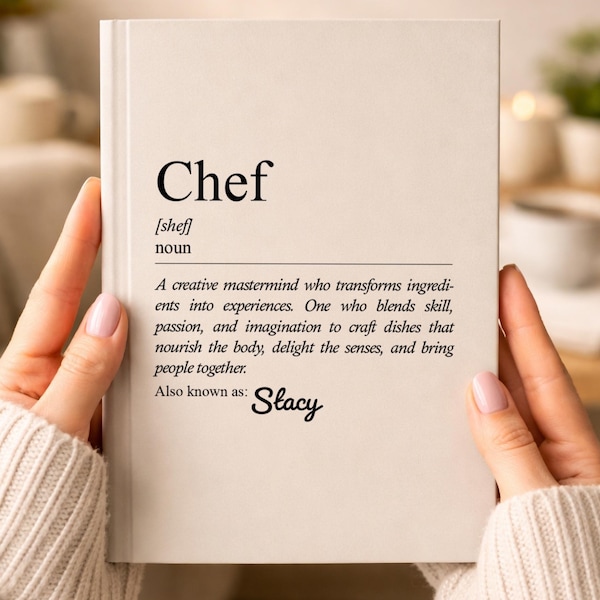 Personalized Chef Journal, Custom Culinary Gift for Chef or Baker, Kitchen Inspiration Notebook, Chef Appreciation Present, Culinary Student