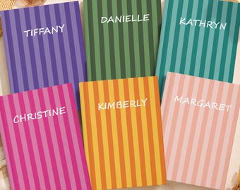 Custom Name Striped Notebook, Personalized Journal, Back to School Notebook, Cute School Supplies, College Notebook, Gift for Student