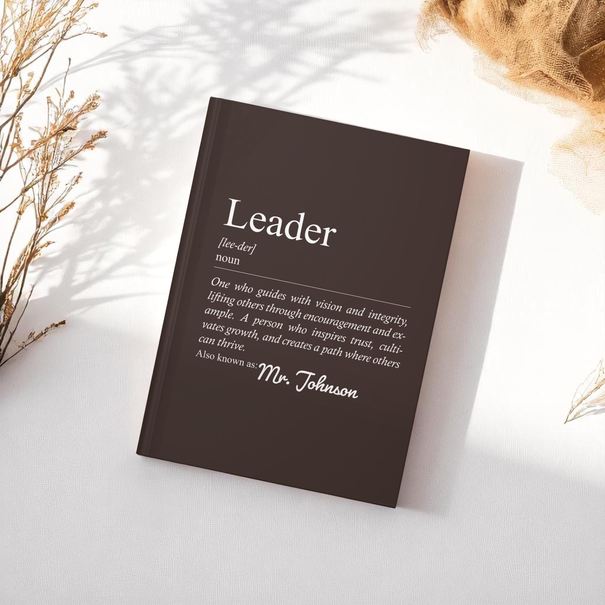 Leader Notebook Personalized Leader Notebook, Inspirational Gift, Custom Journal - Etsy