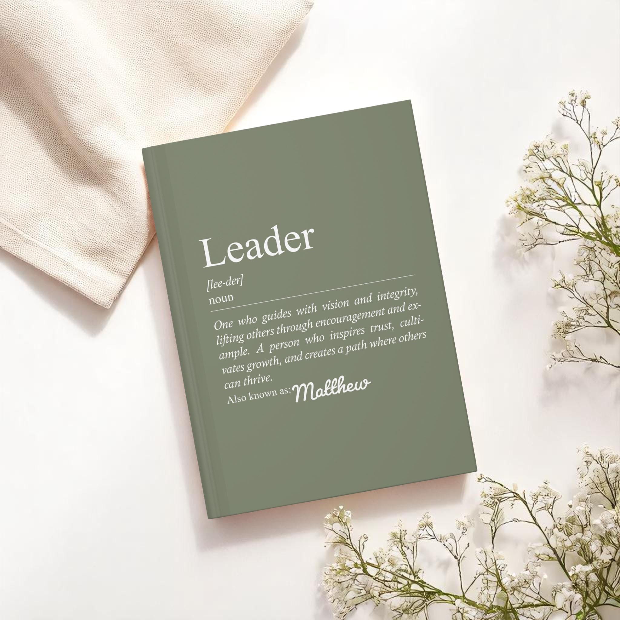 Leader Notebook Personalized Leader Notebook, Inspirational Gift, Custom Journal - Etsy