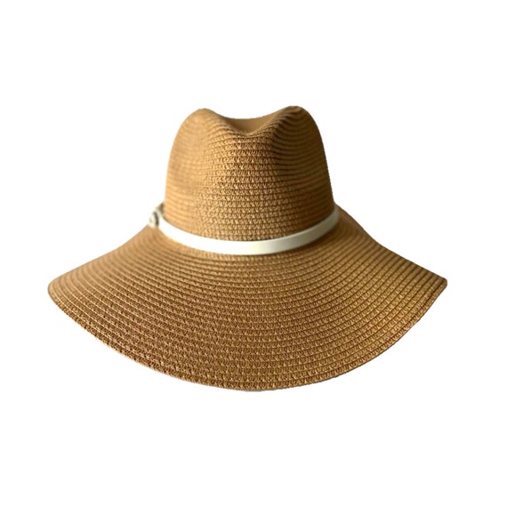 Wide Brim Straw Fedora Hat: Interchangeable Buckles, UPF 50+  display picture 3