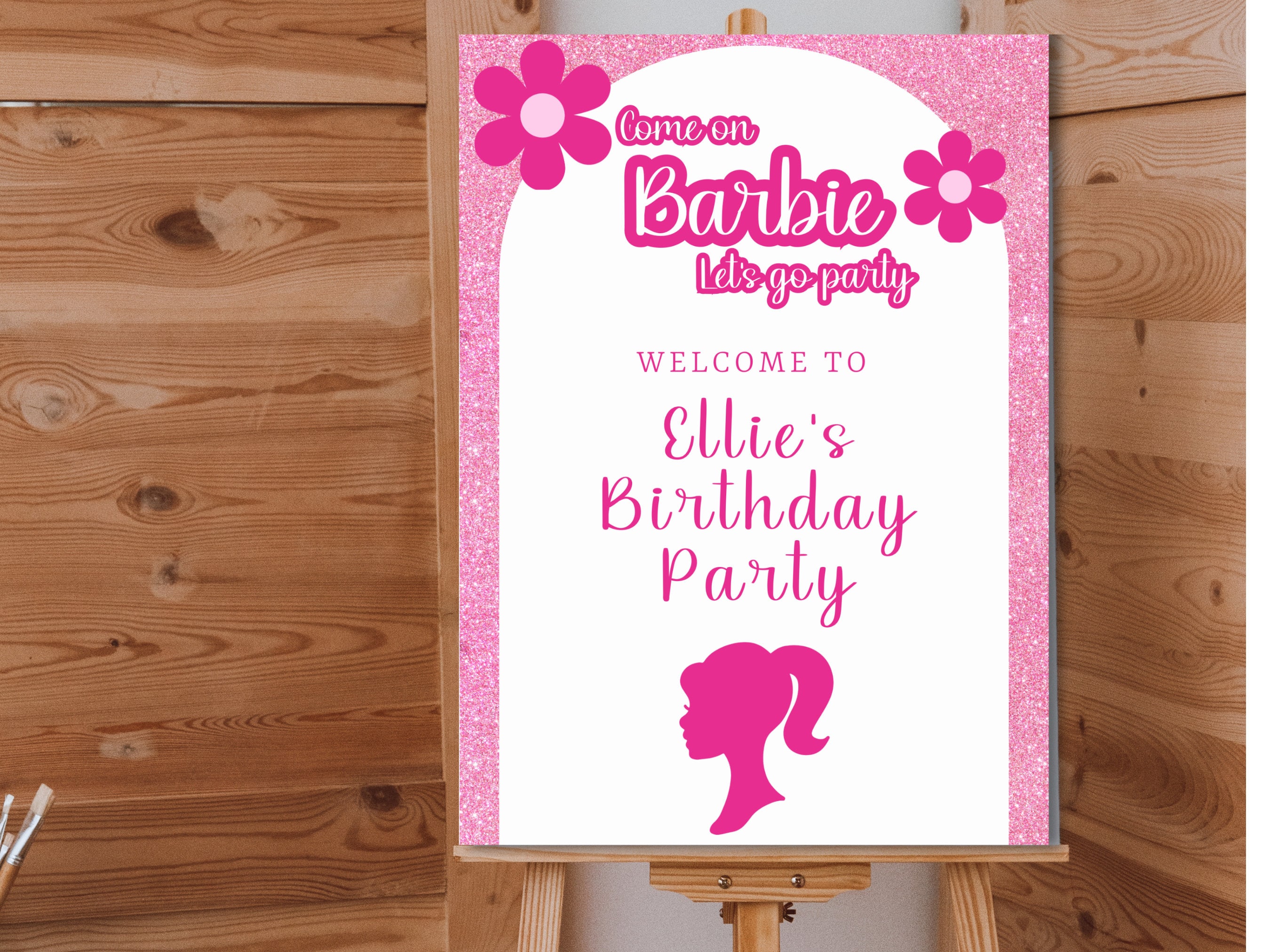 Editable Barbie Party Sign Barbie Birthday Party Pink - Etsy Australia