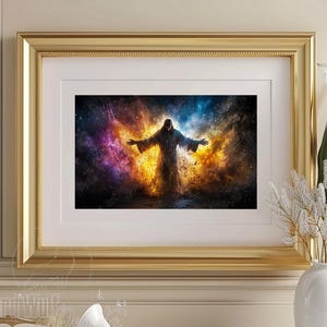 Genesis of Light, Fine Art Giclée Print, Vintage Painting, Artwork, Wall Art, Oil Watercolor Fine Art Print, Giclee Print