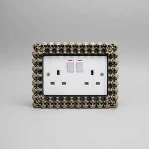Skull Double Socket Surround – Gothic Home Décor (Hand Painted)