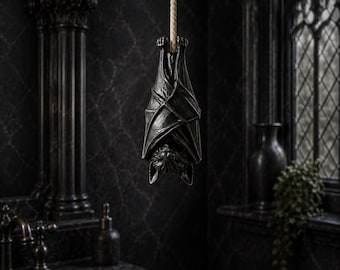 Lámpara de araña de murciélago gótico, de resina pintada a mano, decoración de baño espeluznante