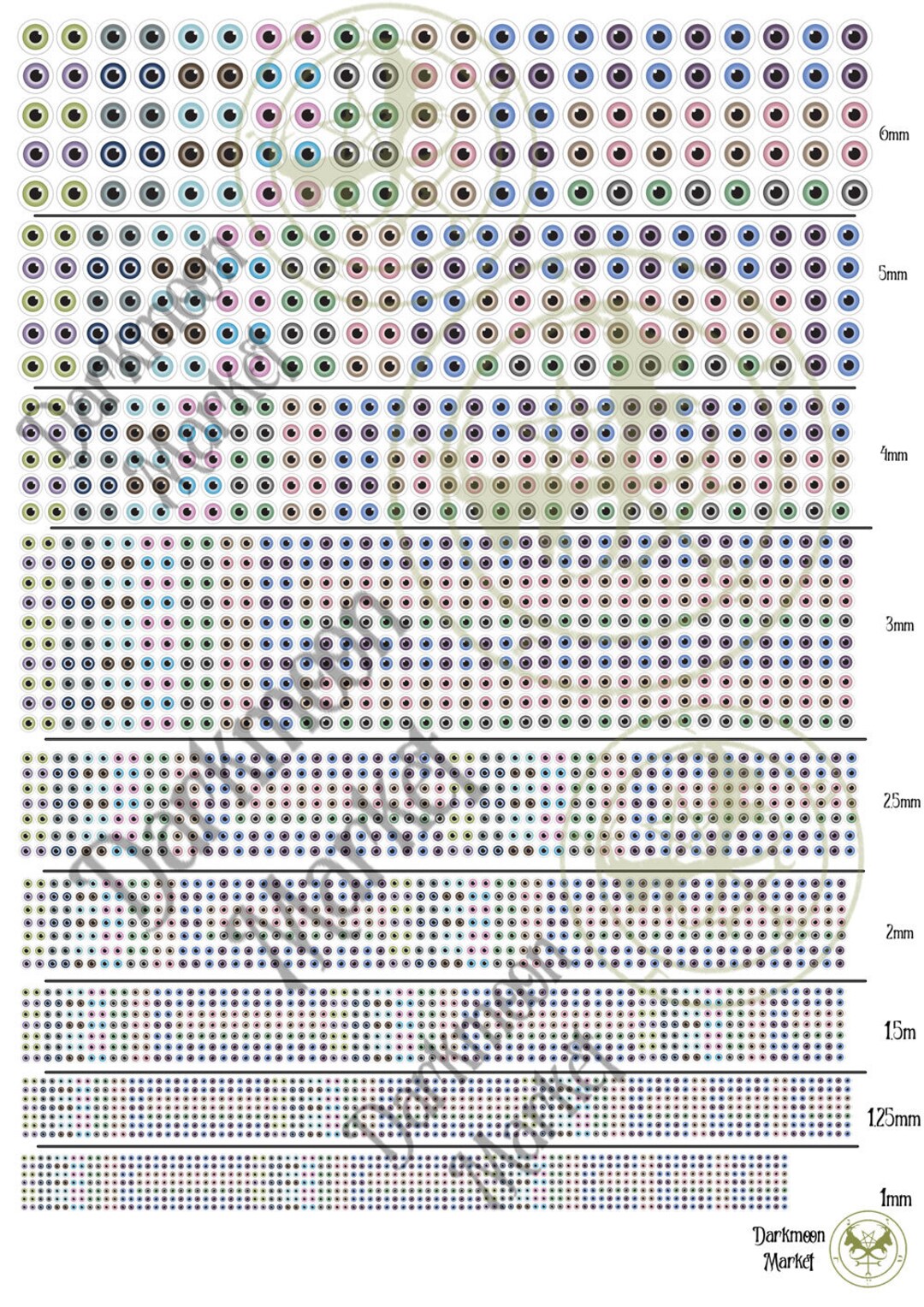 Scale Model Eye Water Transfer Decal Sheet No More Eye Painting Many ...