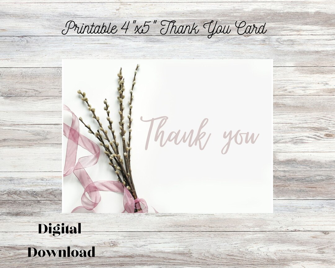Printable Flower Thank You Card Template Wedding Engagement - Etsy