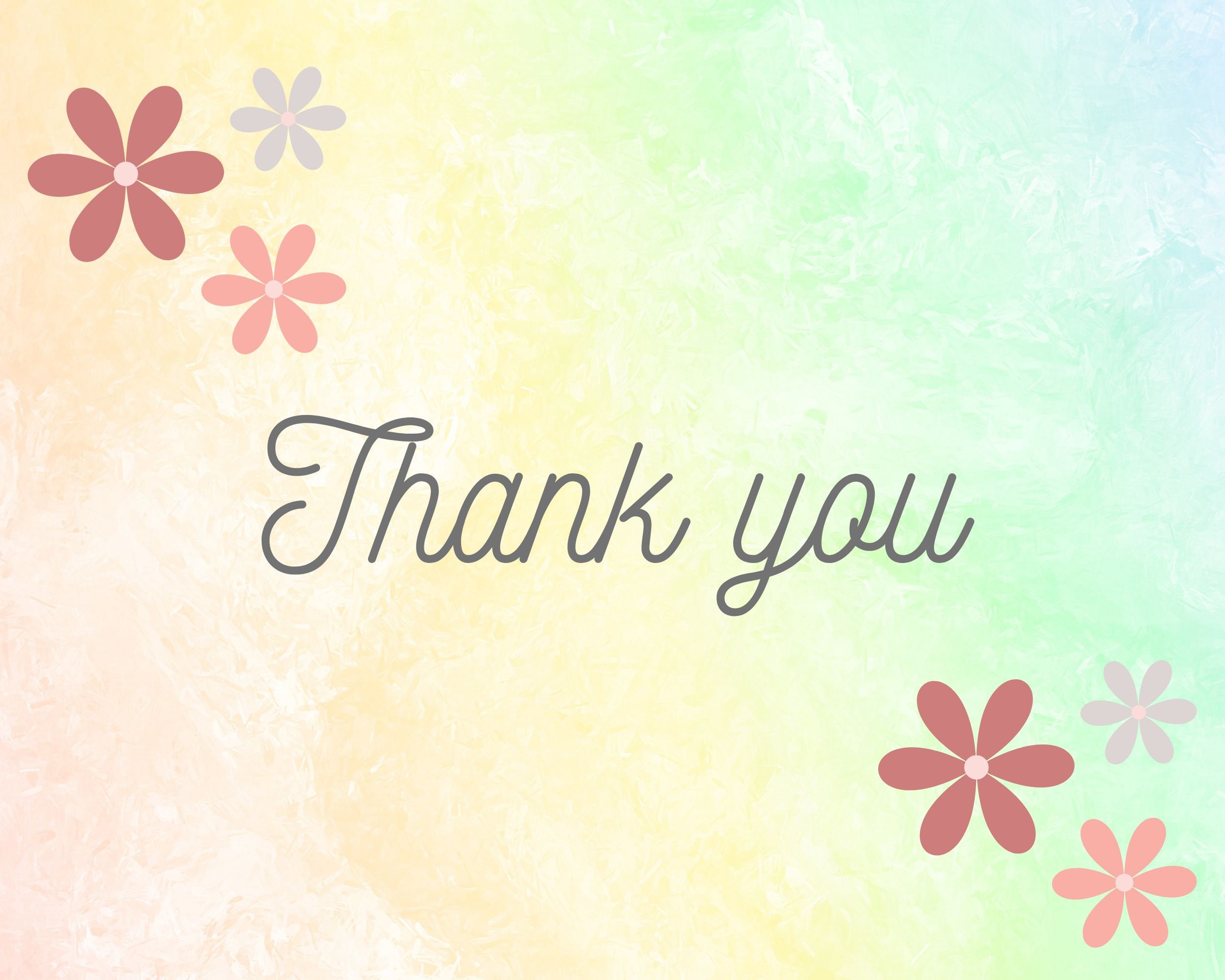 Printable Flower Thank You Card Template, Wedding, Engagement, Baby ...