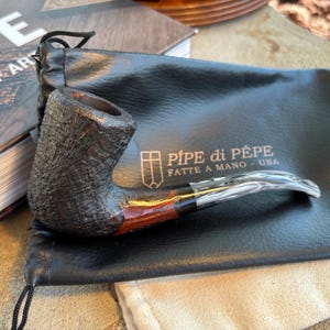 Castello Half-bent Chimney Tobacco Pipe, Including a FREE 4-pipe Caddy