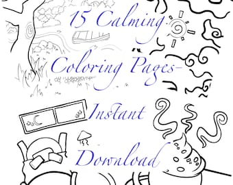 Anxiety Relief Coloring Book | 15 Calming Pages (Digital Download)