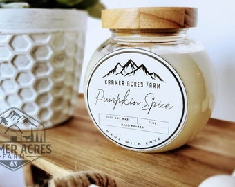 Pumpkin Candle/ Fall Pumpkin Candle/ Autumn Pumpkin Candle/ Farmhouse Candle/ Hand Poured Candles/ Boho Candle/ Seasonal Candle/Fall Decor
