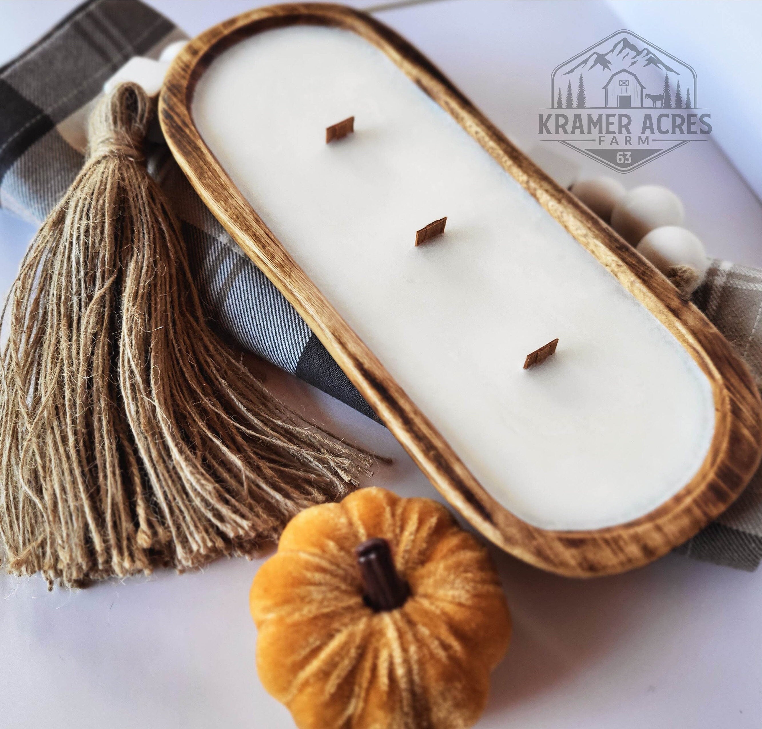 Dough Bowl Candle With Crackling Wood Wicks Farmhouse Dough Etsy