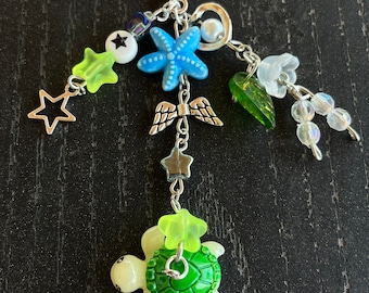 Turtle Keychain with Assorted Beads