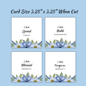 Identity In Christ Affirmation Cards Printable Scripture Cards I Am Affirmations Daily Affirmations Prayer Journal Self Care PDF File image 2