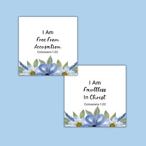 Identity In Christ Affirmation Cards Printable Scripture Cards I Am Affirmations Daily Affirmations Prayer Journal Self Care PDF File image 3