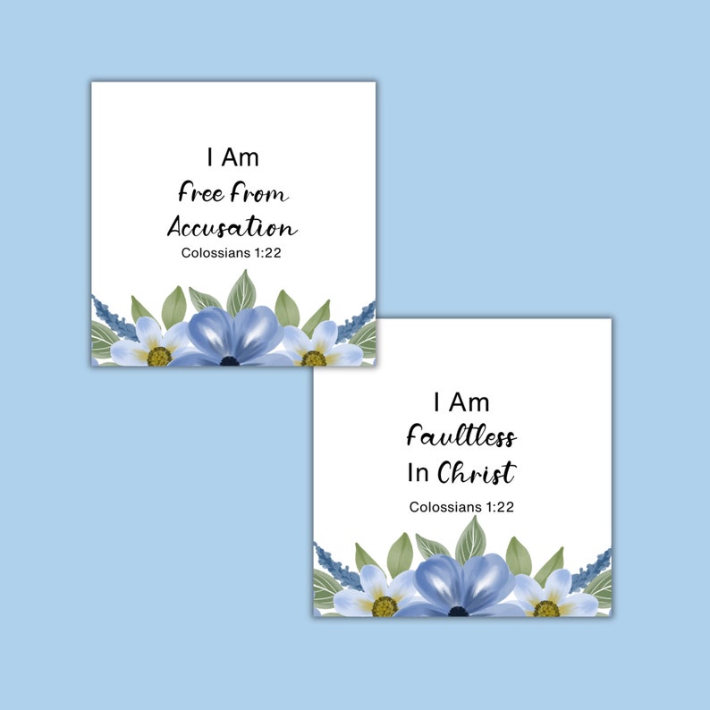 Identity In Christ Affirmation Cards Printable Scripture Cards I Am Affirmations Daily Affirmations Prayer Journal Self Care PDF File image 3