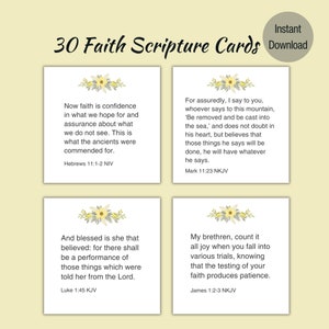 30 druckbare Schriftkarten, um Ihren Glauben zu wachsen | Bibel-Vers-Karten | Minimalistisch| Ermutigungskarten | Gebetskarten| Bibelarbeit | Trost Karte