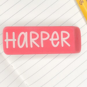 Personalized Eraser | Engraved Eraser Set | Eraser with Name | Personalized School Supplies | Back to School | Pink Pearl Eraser | Erasers