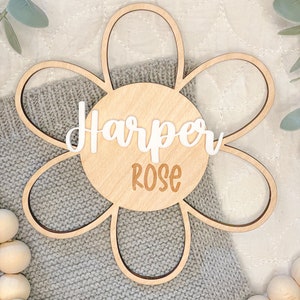 Segno dell&#39;annuncio di nascita di Margherita / Segno del nome del bambino Margherita / Segno dell&#39;annuncio di nascita del bambino / Segno del nome della Margherita / Boho Baby / Nursery Decor