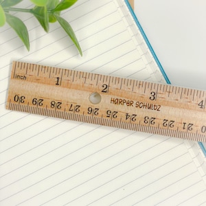 Personalized Ruler | Engraved Ruler | Ruler with Name | Personalized School Supplies | Back to School | Personalized Wooden 12&quot; Ruler |