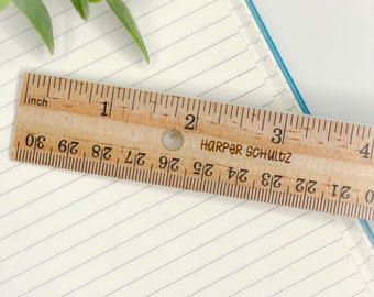Personalized Ruler | Engraved Ruler | Ruler with Name | Personalized School Supplies | Back to School | Personalized Wooden 12&quot; Ruler |