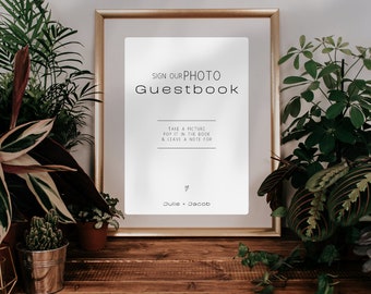 Photo Guestbook Sign template | INSTANT DOWNLOAD | Polaroid Wedding Sign | Photo Guestbook Sign Printable | Leave a Photo Sign | FRW033